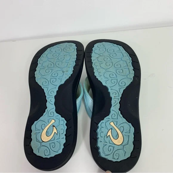 Olukai flip flops women’s size 6 blue and black Ohana Flip-Flops - Picture 5 of 6